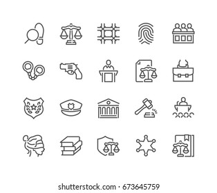Simple Set of Law and Justice Related Vector Line Icons.
Contains such Icons as Themis, Court, Police and more.
Editable Stroke. 48x48 Pixel Perfect. Simple Set of Law and Justice Related Vector Line Icons.
Contains such Icons as Themis, Court, Police and more.
Editable Stroke. 48x48 Pixel Perfect.