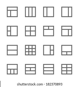 Simple set of layout related vector icons for your design