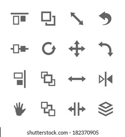 Simple set of layout related vector icons for your design