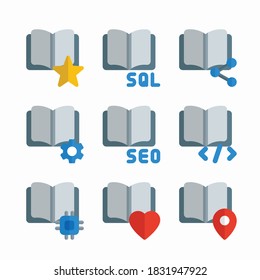 Iconos de línea de vectores de literatura y biblioteca de conjuntos simples Línea con trazo editable