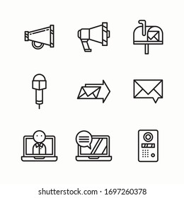 Simple Set Lineal Communication Vector line Icons