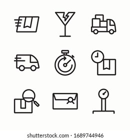 Simple Set Lineal Logistic Vector line Icons