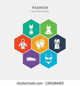 simple set of lingerine, men shoe, women coat, pair of gloves icons, contains such as icons sweater with hood, women drees, femenine trakcsuit and more. 64x64 pixel perfect. infographics vector