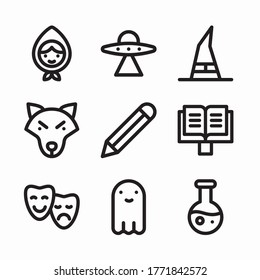 Simple Set Literature Vector line Icons