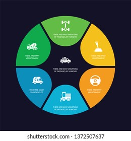 simple set of loaded truck side view, heavy vehicle, recycling truck, road sweeper icons, contains such as icons steering, gearshift, chassis and more. 64x64 pixel perfect. editable vector