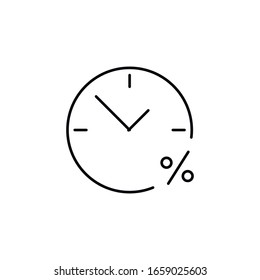 Einfache Set von Vektorillustration-Symbolen für Darlehen. Enthält Symbole wie Zinssatz, Investitionsoffensive, Prozentdiagramm und mehr. Bearbeitbarer Stroke.