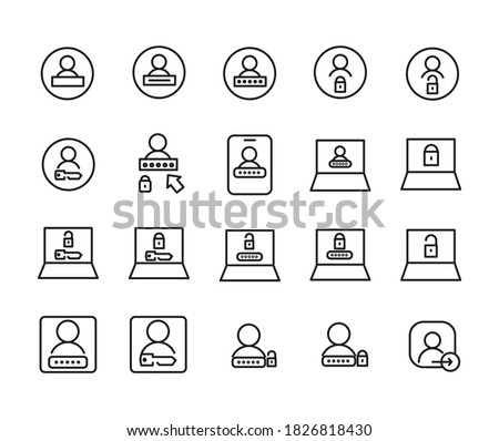 Simple Set Of Login Related Outline Icons. Elements For Mobile Concept And Web Apps. Thin Line Vector Icons For Website Design And Development, App Development. Premium Pack.
