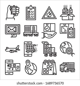 Simple Set of Logistic Related Vector Line Icons
