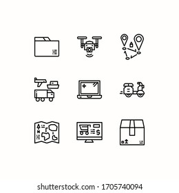 Simple Set of Logistics Delivery Related Vector Line Icons