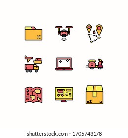 Simple Set of Logistics Delivery Related Vector Color Icons