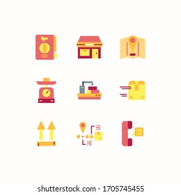 Simple Set of Logistics Delivery Related Vector Flat Icons