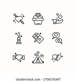 Simple Set of Love Related Vector Line Icons