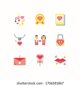 Simple Set of Love Related Vector Flat Icons