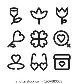 Simple Set of Love And Romance Related Vector Line Icons