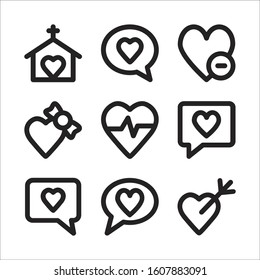 Simple Set of Love And Romance Related Vector Line Icons