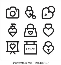 Simple Set of Love And Romance Related Vector Line Icons