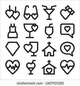 Simple Set of Love And Romance Related Vector Line Icons