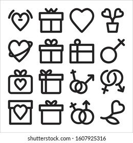 Simple Set of Love And Romance Related Vector Line Icons