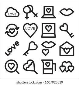Simple Set of Love And Romance Related Vector Line Icons