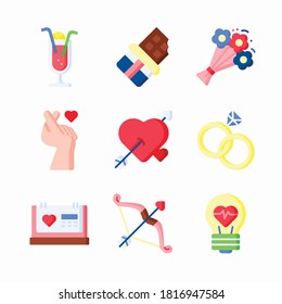 Simple Set Love Vector Color Icons. Color con trazo editable