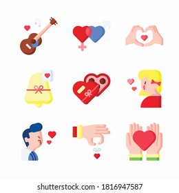 Simple Set Love Vector Color Icons. Color with Editable stroke