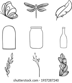 Einfache Sammlung von Zaubersymbolen und Alchemie-Symbolen im trendigen Line Art Stil. Moderne Vektorsymbole einzeln auf weißem Hintergrund. Lineare Piktogrammpackung. Ikonen-Sammlung für Web-Apps und Mobile-Konzept.