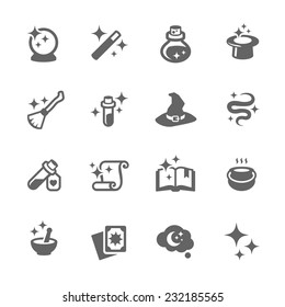 Simple Set of Magic Related Vector Icons for Your Design. 