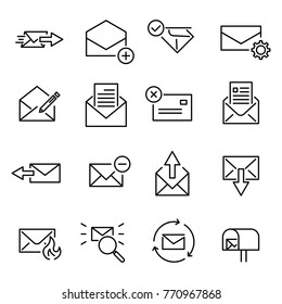 Simple set of mail related outline icons. Elements for mobile concept and web apps. Thin line vector icons for website design and development, app development. Premium pack.