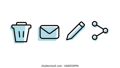 Simple Set of Mail Vector Line Icons. Contains such Icons as Newsletter, Editinfg, Mail Box, Trash can and more. Editable Stroke.