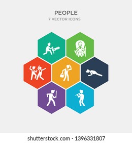 simple set of man playing a flute, man attacking, person practicing a strengthen posture, man walking through the wind icons, contains such as icons businessman dancing, king in his throne, the
