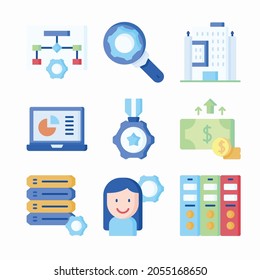 Iconos de color del vector de administración simple. Color con trazo editable