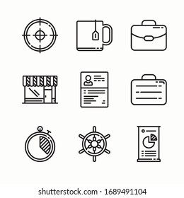Simple Set Management Vector line Icons
