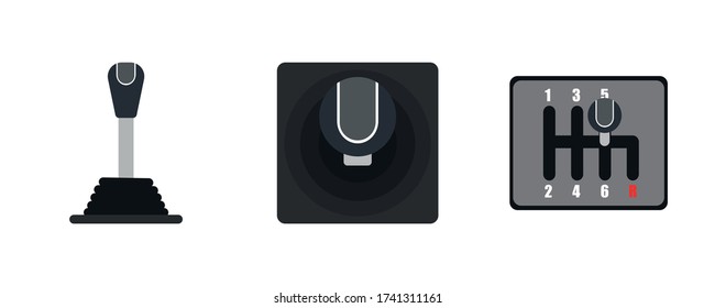  Simple set of manual gearbox vector icons for web design on white background.  Auto service, repair, car detail.
