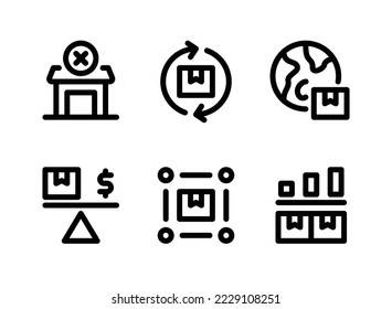 Simple Set of Market Economy Related Vector Line Icons. Contains Icons as Bankrupt, Supply Chain, Global Shipping and more.