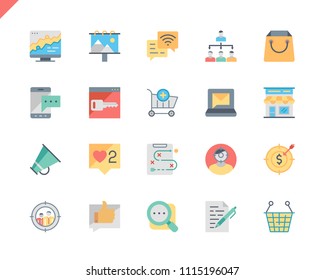 Simple Set Marketing Flat Icons for Website and Mobile Apps. Contains such Icons as Mail Marketing, Target, Campaign, Product, Presentation, Target. 48x48 Pixel Perfect. Vector illustration.