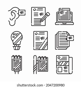 Simple Set Marketing Media Vector line Icons. Line with Editable stroke