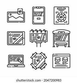 Simple Set Marketing Media Vector line Icons. Line with Editable stroke