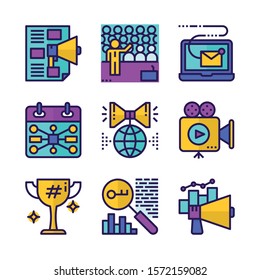 Simple Set of Marketing Related Vector Icons.