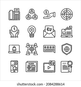 Simple Set of Marketing SEO Vector Line Icons