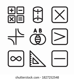 Simple Set Maths Vector line Icons. Line with Editable stroke