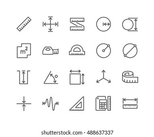 Simple Set of Measure Related Vector Line Icons. 
Contains such Icons as Radius, Diameter, Depth, Axis, Area and more.
Editable Stroke. 48x48 Pixel Perfect.
