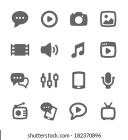 Simple set of media related vector icons for your design