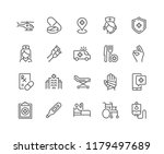 Simple Set of Medical Assistance Related Vector Line Icons. Contains such Icons as Wheelchair, Special Diet, Hospital Locator and more. Editable Stroke. 48x48 Pixel Perfect.