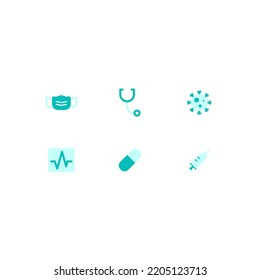 Simple Set Of Medical And Health Related Vector Duotone Icons. Elements For Mobile App And Web App Development Or UI UX Design. Editable Color.