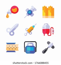 Iconos de color de los vectores de instrumentos médicos simples