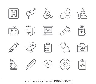 Simple Set Of Medical Line Icon. Editable Stroke