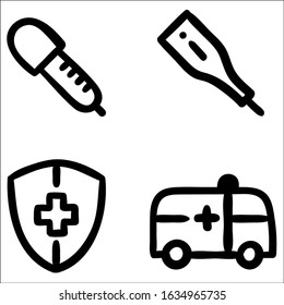 Simple Set of Medical Related Vector Line Icons. 