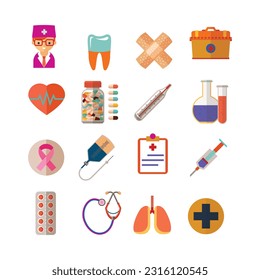 Simple Set of Medical Related Vector Line Icons. Contains such Icons as MRI, Prescription, Surgery and more. Editable Stroke. medical icons set.