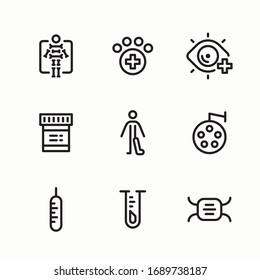 Iconos de línea de vectores de servicio médico simple