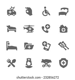 Simple Set of Medical Transportation Related Vector Icons for Your Design. 